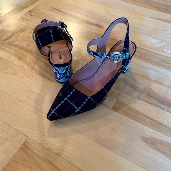 Matiko Mary Jane Plaid Sling Back Shoes - Picture 2 of 3